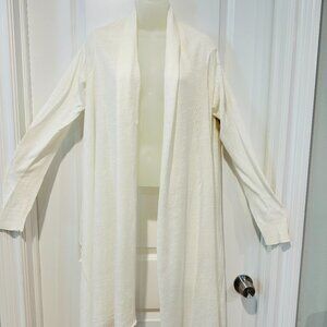 NEW PURE DKNY 100% Linen White Long Sleeve Cozy/Wrap Sweater Size M/L (NWT